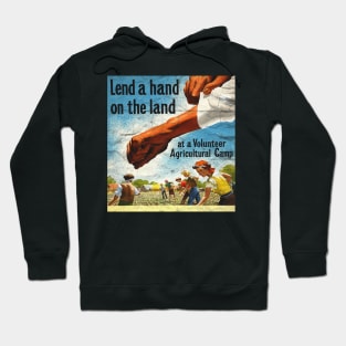 Distressed Lend a Hand on the Land Poster Hoodie